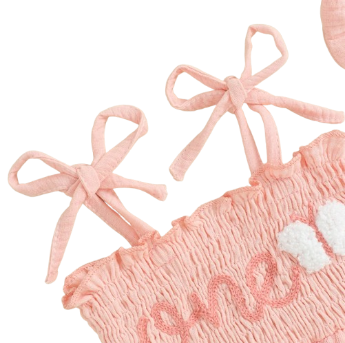 The Legacy - Baby Girl Sleeveless Suspender Dress & Bow Headband Birthday Outfit