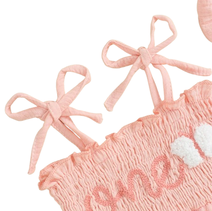 The Legacy - Baby Girl Sleeveless Suspender Dress & Bow Headband Birthday Outfit