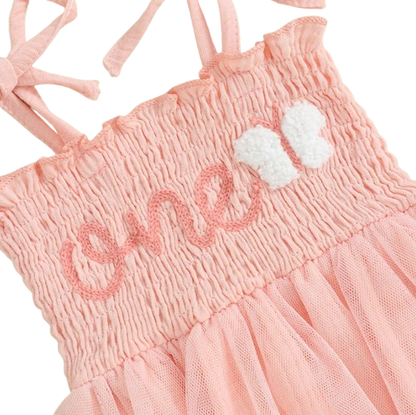 The Legacy - Baby Girl Sleeveless Suspender Dress & Bow Headband Birthday Outfit