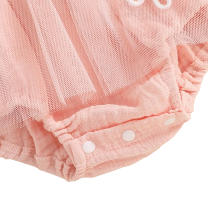 The Myra - Baby Girl Embroidered Romper Dress & Bow Headband Summer Outfit