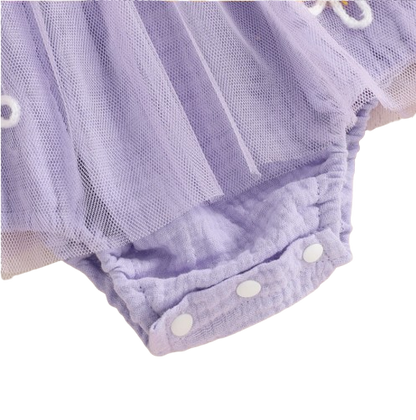 The Myra - Baby Girl Embroidered Romper Dress & Bow Headband Summer Outfit