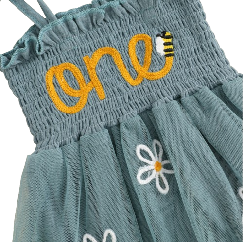 The Myra - Baby Girl Embroidered Romper Dress & Bow Headband Summer Outfit