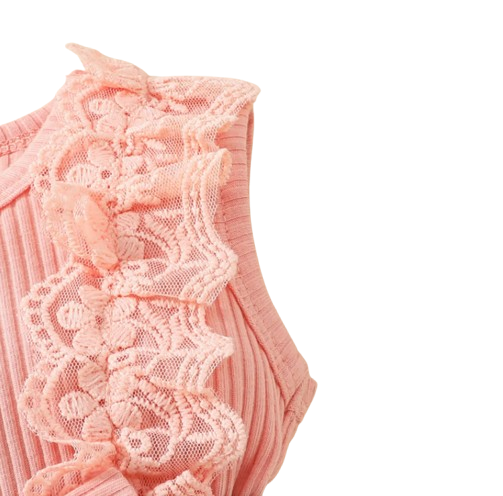 The Jessica - Baby Girl Sleeveless Lace Dress & Headband Flower Bow Summer Outfit