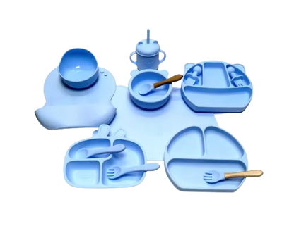 The Blake - Baby Silicone Feeding Set Suction Bowl Spoon & Fork Weaning Tableware