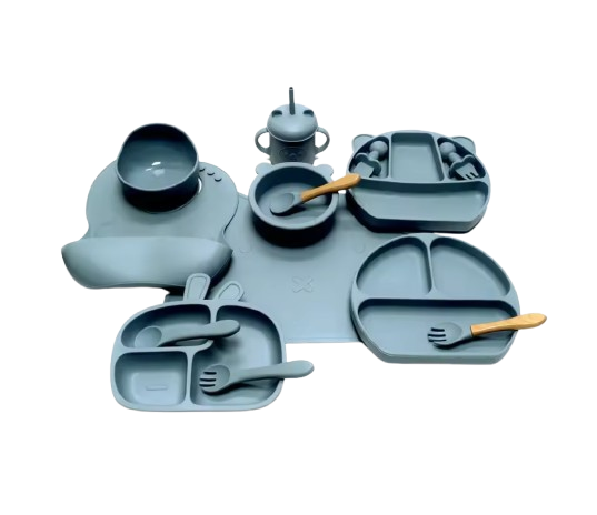 The Blake - Baby Silicone Feeding Set Suction Bowl Spoon & Fork Weaning Tableware