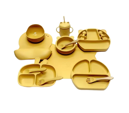 The Blake - Baby Silicone Feeding Set Suction Bowl Spoon & Fork Weaning Tableware