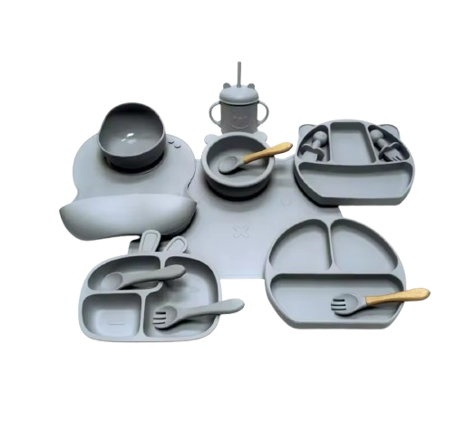 The Blake - Baby Silicone Feeding Set Suction Bowl Spoon & Fork Weaning Tableware