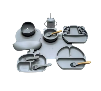 The Blake - Baby Silicone Feeding Set Suction Bowl Spoon & Fork Weaning Tableware