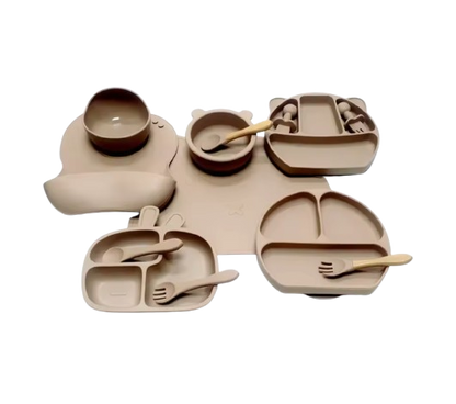 The Blake - Baby Silicone Feeding Set Suction Bowl Spoon & Fork Weaning Tableware