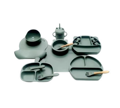 The Blake - Baby Silicone Feeding Set Suction Bowl Spoon & Fork Weaning Tableware
