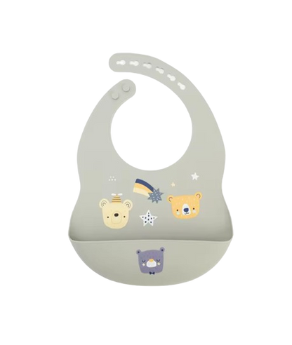 The Vesper - Baby Silicone Bib Waterproof Adjustable Cartoon Feeding Bib with Food Catcher 1PC