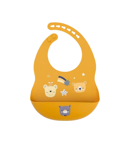 The Vesper - Baby Silicone Bib Waterproof Adjustable Cartoon Feeding Bib with Food Catcher 1PC