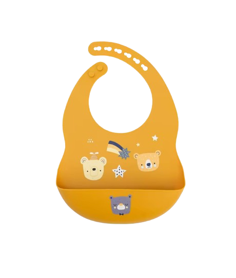 The Vesper - Baby Silicone Bib Waterproof Adjustable Cartoon Feeding Bib with Food Catcher 1PC