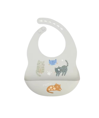The Vesper - Baby Silicone Bib Waterproof Adjustable Cartoon Feeding Bib with Food Catcher 1PC