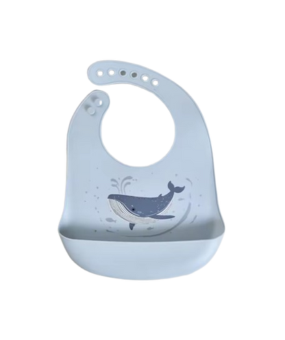 The Jackie - Baby Silicone Bib Waterproof Adjustable Feeding Bib Soft Food Catcher for Newborns