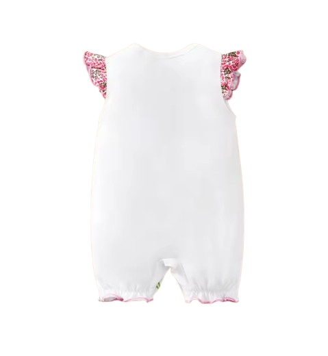 The Marisol - Baby Girl Pink Deer Print Sleeveless Romper Summer One Piece Outfit