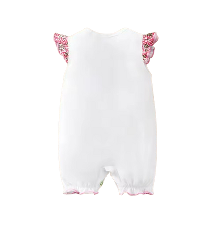 The Marisol - Baby Girl Pink Deer Print Sleeveless Romper Summer One Piece Outfit