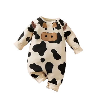 The Aurelio - Baby Boy 3D Cow Print Long Sleeve Cotton Romper Spring Autumn One Piece Outfit