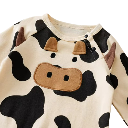 The Aurelio - Baby Boy 3D Cow Print Long Sleeve Cotton Romper Spring Autumn One Piece Outfit