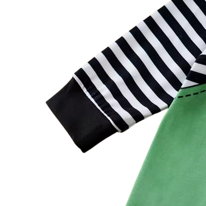 The Shawn - Baby Zebra Stripe Suspender Romper Set Long Sleeve Spring Autumn Outfit