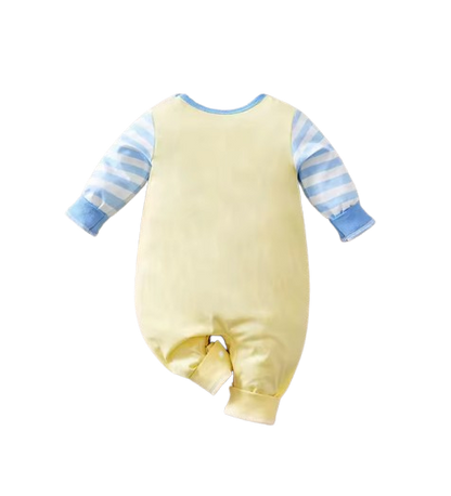 The Omari - Baby Giraffe Print Cotton Long Sleeve Romper Spring Autumn Faux Two Piece Outfit