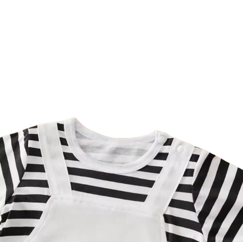 The Westin - Baby Funny Face Print Long Sleeve Faux Two Piece Romper Spring Autumn Outfit