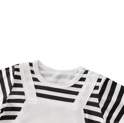 The Westin - Baby Funny Face Print Long Sleeve Faux Two Piece Romper Spring Autumn Outfit