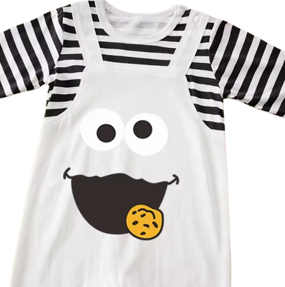 The Westin - Baby Funny Face Print Long Sleeve Faux Two Piece Romper Spring Autumn Outfit