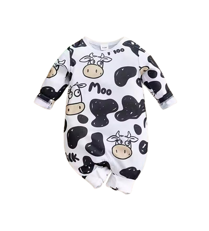 The Tomas - Unisex Baby Cow Print Long Sleeve Bodysuit Spring Autumn One Piece Outfit