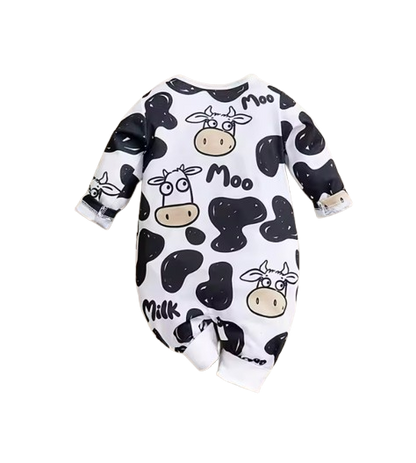 The Tomas - Unisex Baby Cow Print Long Sleeve Bodysuit Spring Autumn One Piece Outfit