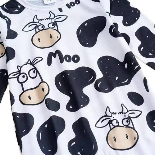 The Tomas - Unisex Baby Cow Print Long Sleeve Bodysuit Spring Autumn One Piece Outfit