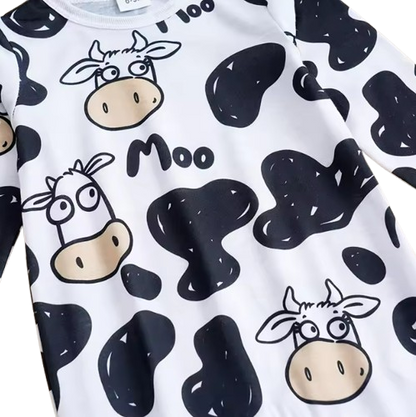 The Tomas - Unisex Baby Cow Print Long Sleeve Bodysuit Spring Autumn One Piece Outfit