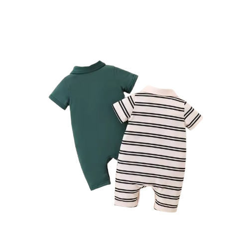 The Dax - Baby Boy 2PCS Striped Short Sleeve Romper Summer Cotton One Piece Outfit