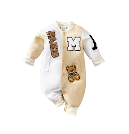 The Dexter - Baby Baseball Print Long Sleeve Romper Spring Autumn One Piece Outfit for Newborns