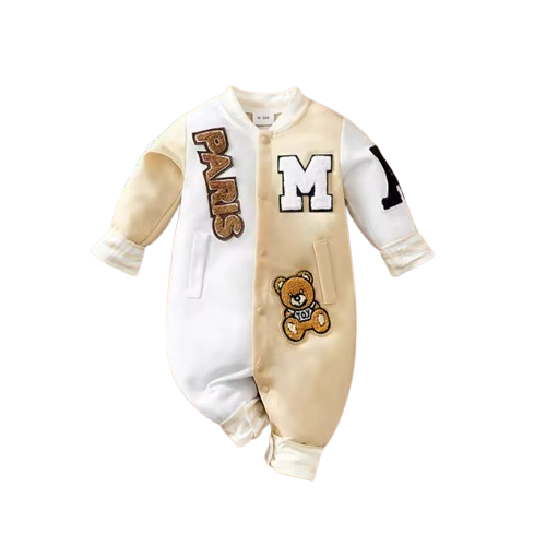 The Dexter - Baby Baseball Print Long Sleeve Romper Spring Autumn One Piece Outfit for Newborns