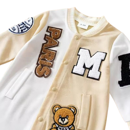 The Dexter - Baby Baseball Print Long Sleeve Romper Spring Autumn One Piece Outfit for Newborns