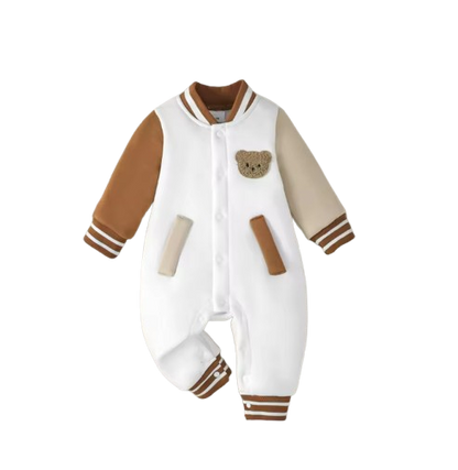 The Idris - Baby Boy Bear Knit Fleece Long Sleeve Romper Warm Autumn Winter One Piece Outfit