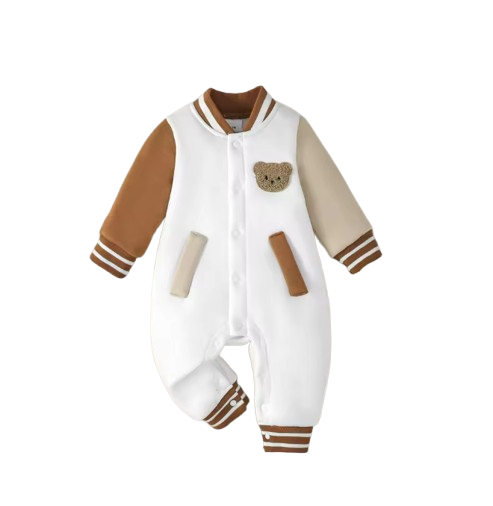 The Idris - Baby Boy Bear Knit Fleece Long Sleeve Romper Warm Autumn Winter One Piece Outfit