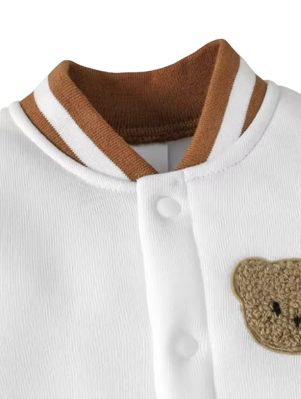 The Idris - Baby Boy Bear Knit Fleece Long Sleeve Romper Warm Autumn Winter One Piece Outfit