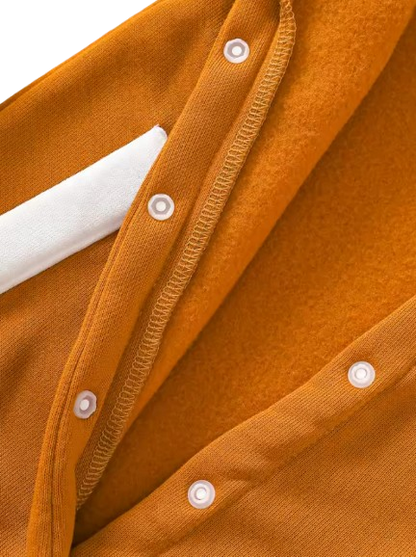 The Duke - Baby Boy Fleece-Lined Baseball Romper Bear & Penguin Embroidered Long Sleeve Autumn Winter Outfit
