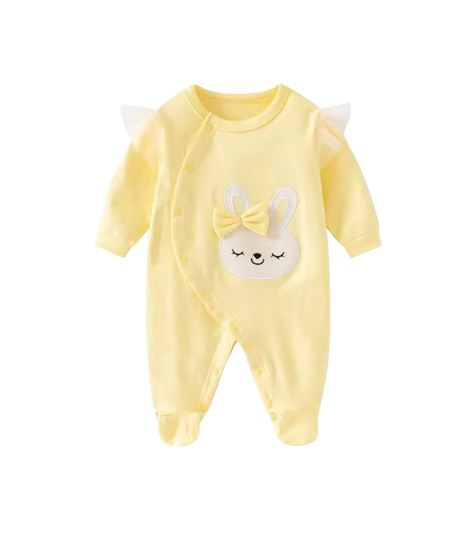 The Oakleigh - Baby Girl Cotton Rabbit Embroidered Long Sleeve Romper Spring Autumn One Piece Outfit