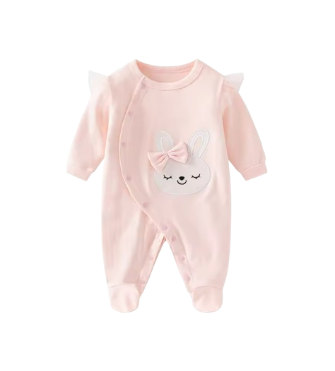 The Oakleigh - Baby Girl Cotton Rabbit Embroidered Long Sleeve Romper Spring Autumn One Piece Outfit