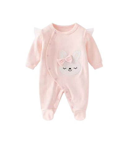 The Oakleigh - Baby Girl Cotton Rabbit Embroidered Long Sleeve Romper Spring Autumn One Piece Outfit