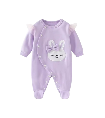 The Oakleigh - Baby Girl Cotton Rabbit Embroidered Long Sleeve Romper Spring Autumn One Piece Outfit