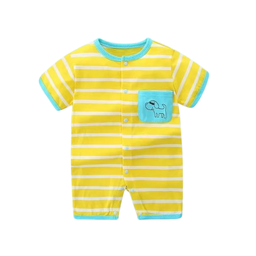 The Evander - Unisex Baby Striped Short Sleeve Romper Lightweight Summer One Piece Outfit for Newborns
