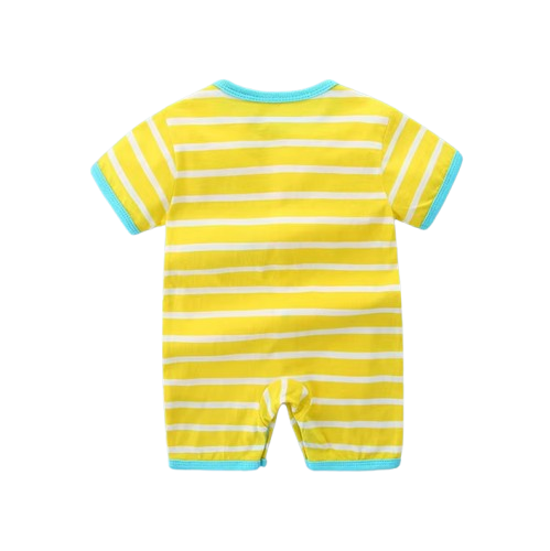 The Evander - Unisex Baby Striped Short Sleeve Romper Lightweight Summer One Piece Outfit for Newborns