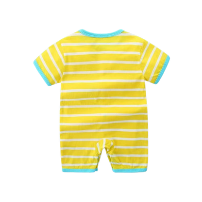 The Evander - Unisex Baby Striped Short Sleeve Romper Lightweight Summer One Piece Outfit for Newborns