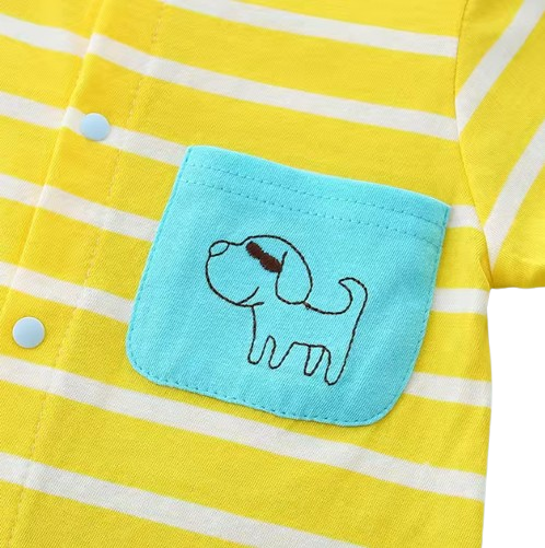 The Evander - Unisex Baby Striped Short Sleeve Romper Lightweight Summer One Piece Outfit for Newborns