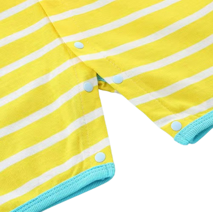 The Evander - Unisex Baby Striped Short Sleeve Romper Lightweight Summer One Piece Outfit for Newborns