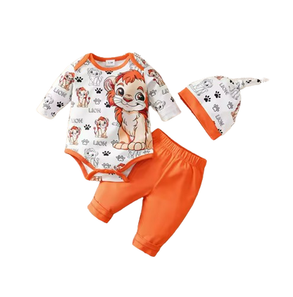 The Marvin - Unisex Baby Lion Knit Romper Long Sleeve Autumn One Piece Outfit for Newborns & Toddlers